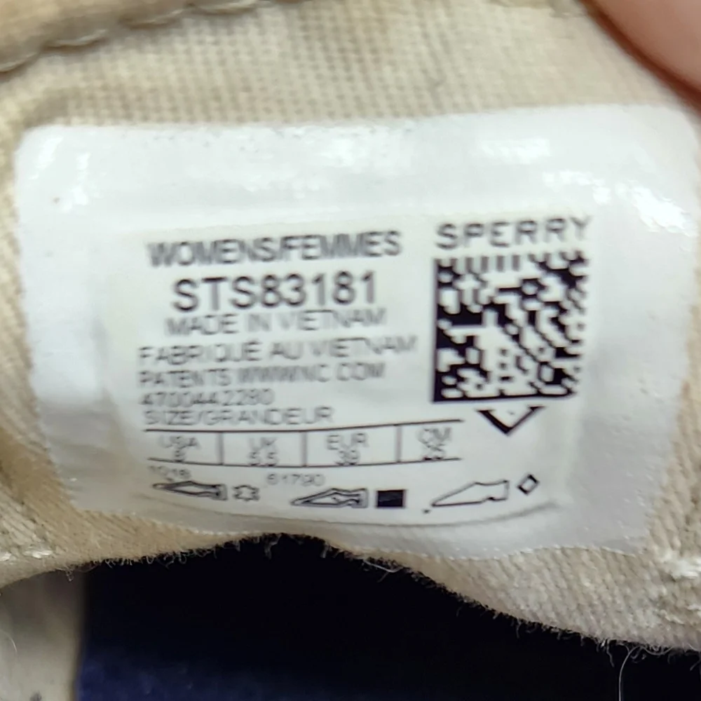 SPERRY Top-Sider STS83181 Womens |8| Beige Leather Lace Up Slip On Boat Shoes